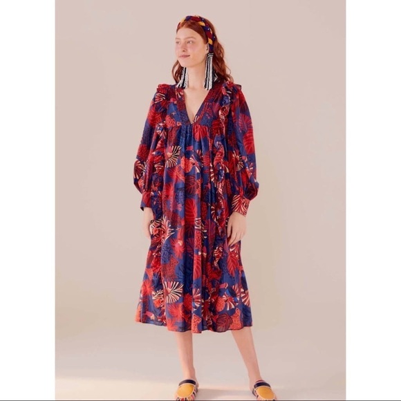 FARM Rio Animal Tapestry Midi Dress XS - Picture 6 of 8